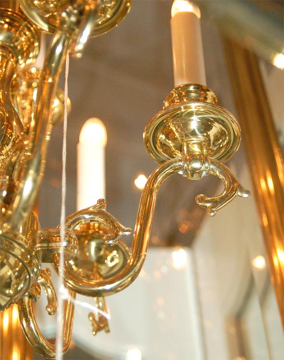 Monumental Baldwin Brass Hall Chandelier 3
