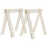 Used A Pair of Lucite Sawhorses for Dining Table or Desk Base