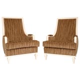 A Pair of Hollywood Regency High-Backed Armchairs
