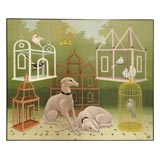 Vintage 'Victorians' Greyhounds with Birdcages by Jim Valkus