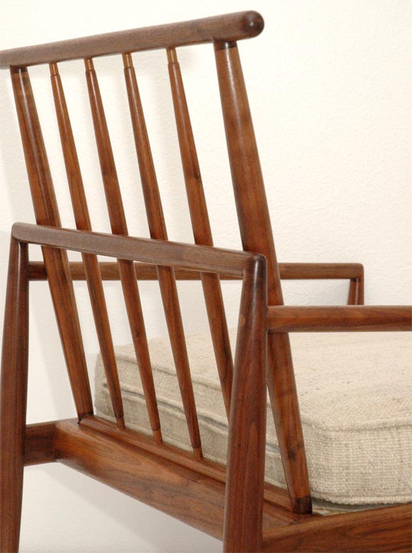 Rare and Early Sam Maloof Walnut Spindle Backed Lounge Chair 2