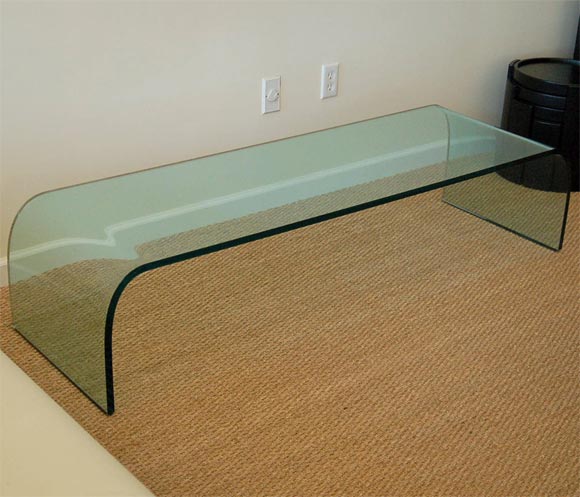 Signed Fiam Waterfall Table In Excellent Condition In North Miami, FL