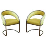 Pair of Italian Chrome Chairs