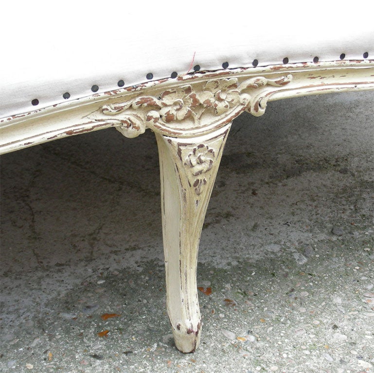 Louis XV Style White Beech Settee For Sale 2