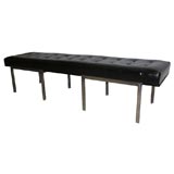 A Black Leather and Chrome Bench by Barbara Dorn Associates.