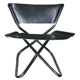 Zdown Leather and Chrome Folding Chair by Engelbrecht's