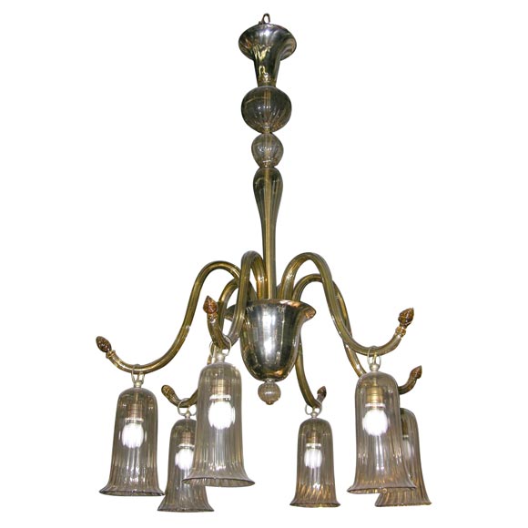 Venini Chandelier Made in Venice, 1930 For Sale