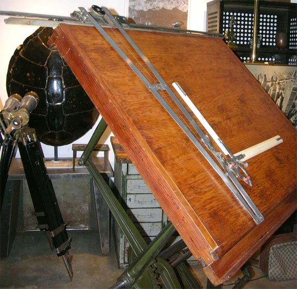 Wood An Incredible 19th C.  Architect's Drafting Table