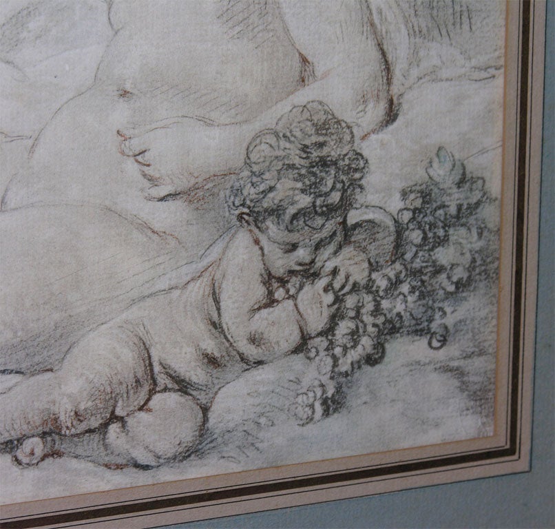 Framed Print of Nude and Cherub In Good Condition In New York, NY
