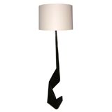 An Architectural lacquered wood and brass Danish Floor lamp