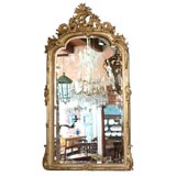 Antique French gold leaf mirror.
