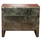 Green Parchment Commode With Brass Accents