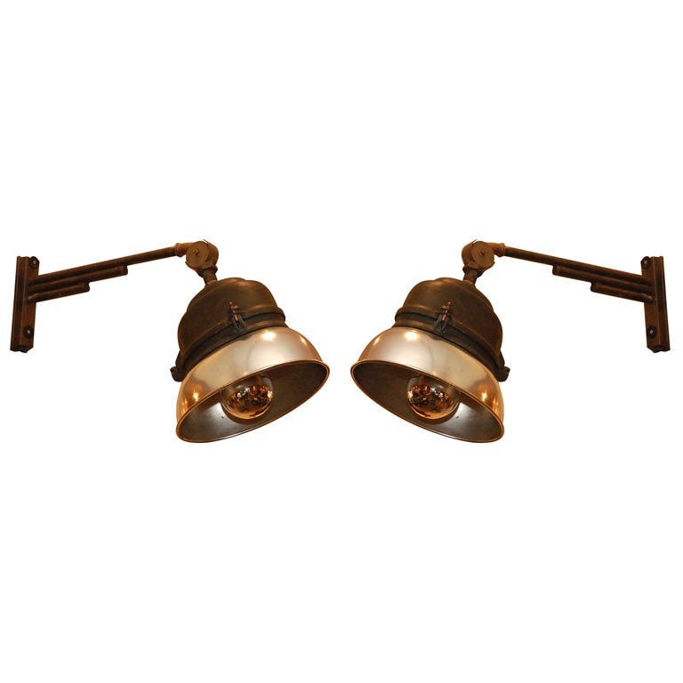 Pair of Industrial Street Light Sconces