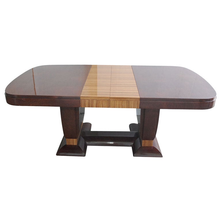 Art Deco Dining Table with in the style of Ruhlmann For Sale