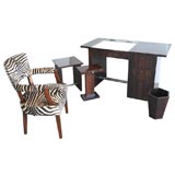 FIVE PIECE FRENCH ART DECO PERSONAL OFFICE SUITE