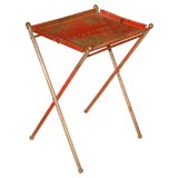 Antique Rusted Red Iron Folding Table-