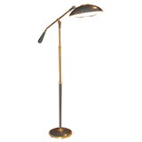 Art Moderne Ebonized Brass Floor Lamp-