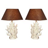 Pair of Faux Coral Lamps-