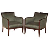 Pair of Swedish Walnut Deco Chairs