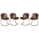 Set of 4 Chic Gastone Rinaldi Chrome Chairs