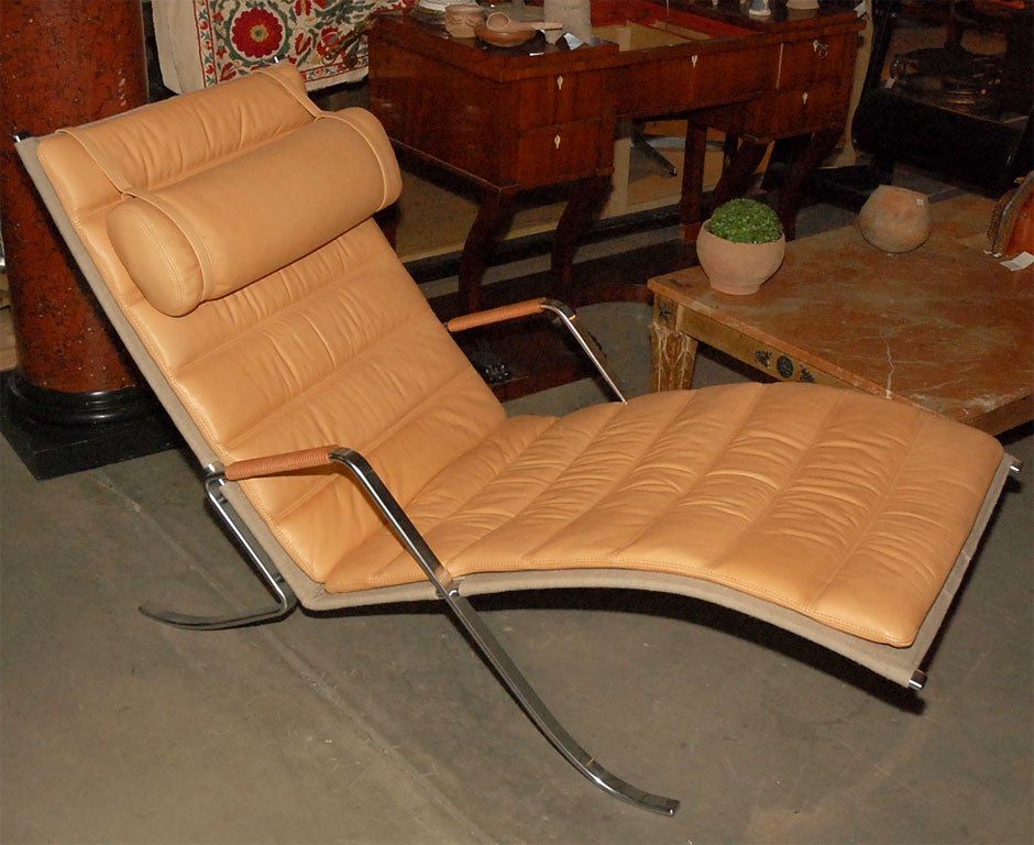Fabricius Kastholm Grasshopper Lounge Chair by Lange Production in Cognac Leather