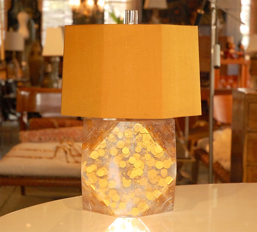 Pair of Acrylic Cubed Table Lamps