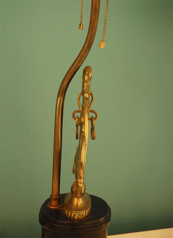 Pair of Brass Seahorse Lamps 4