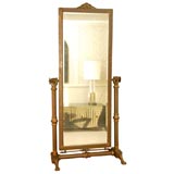 Vintage Large Brass Cheval Mirror