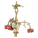 Gilt and Glass  Flower Chandelier