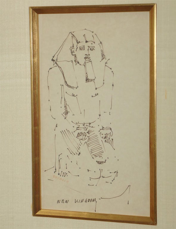 Egypt Travel Drawing by Ralph DuCasse For Sale 3