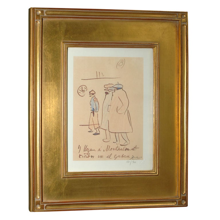 Registered  Print of Picasso Drawing "Trip to Paris No. 3"