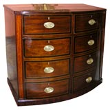 Rare George III Bowfront  Banded Cabinet, circa 1780's