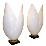 Pair of Rougier tulip-form table lamps