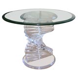 Pair of lucite base side tables