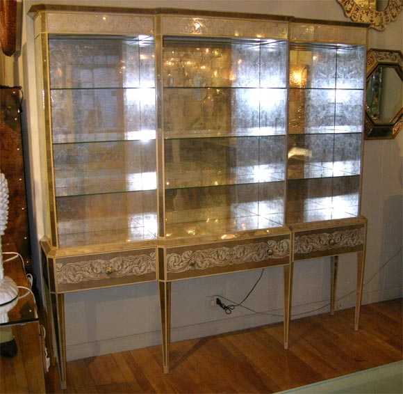 Silver leaf display cabinet