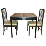 Game Table and Pair of  Chairs