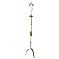 French Gilded Metal Floor Lamp