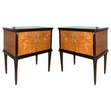 #3705 Pair of Mahogany & Burled Elm End Tables