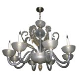 Eight light Murano glass hand blown chandelier