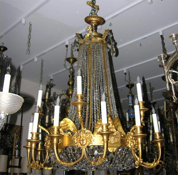 18th Century and Earlier 18 light French Empire Chandelier
