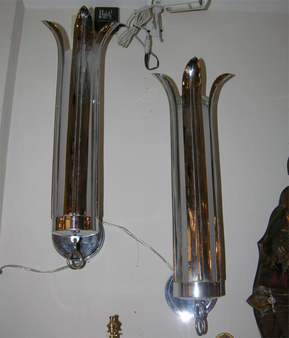 Pair of American Art Deco wall sconces