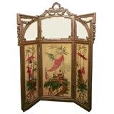 19TH CENTURY FRENCH PAINTED FLOOR SCREEN