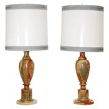 A Pair of American Onyx Lamps