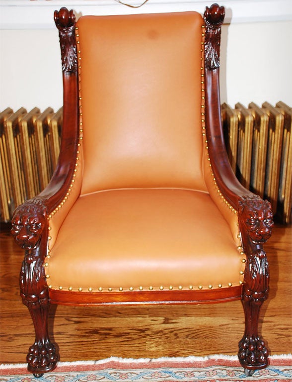 A Regency Mahogany Library Armchair