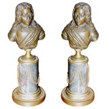 Pair of Louis XVI Bronze Busts