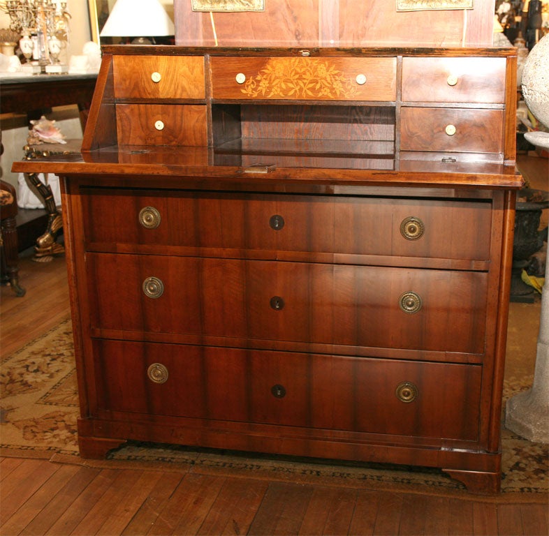 German Biedermeier Slant-Front Desk In Good Condition For Sale In Hudson, NY