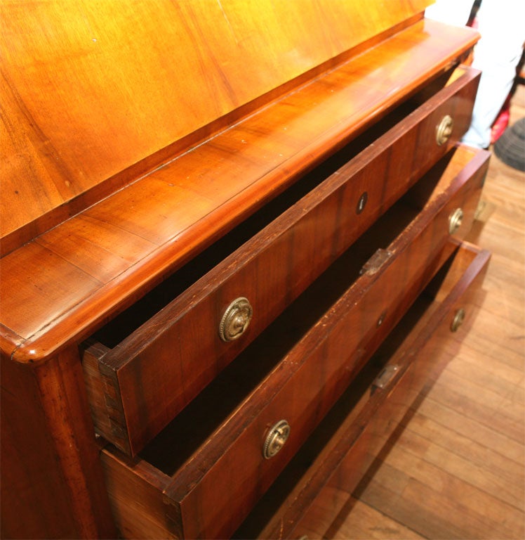 Brass German Biedermeier Slant-Front Desk For Sale