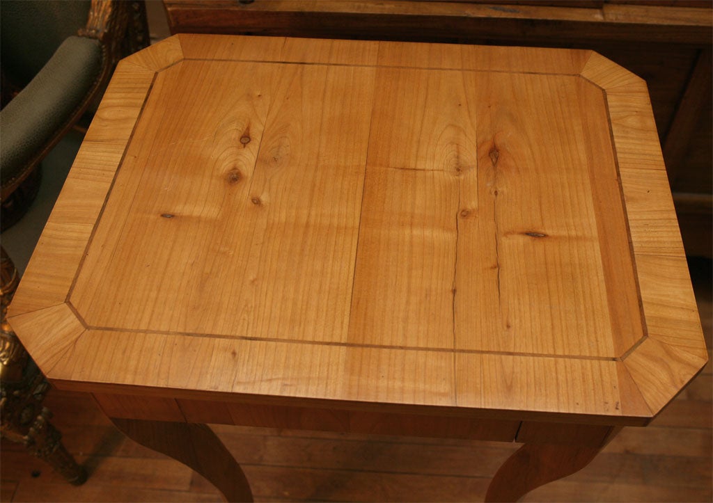 Wood Biedermeier Style Single Drawer Table For Sale
