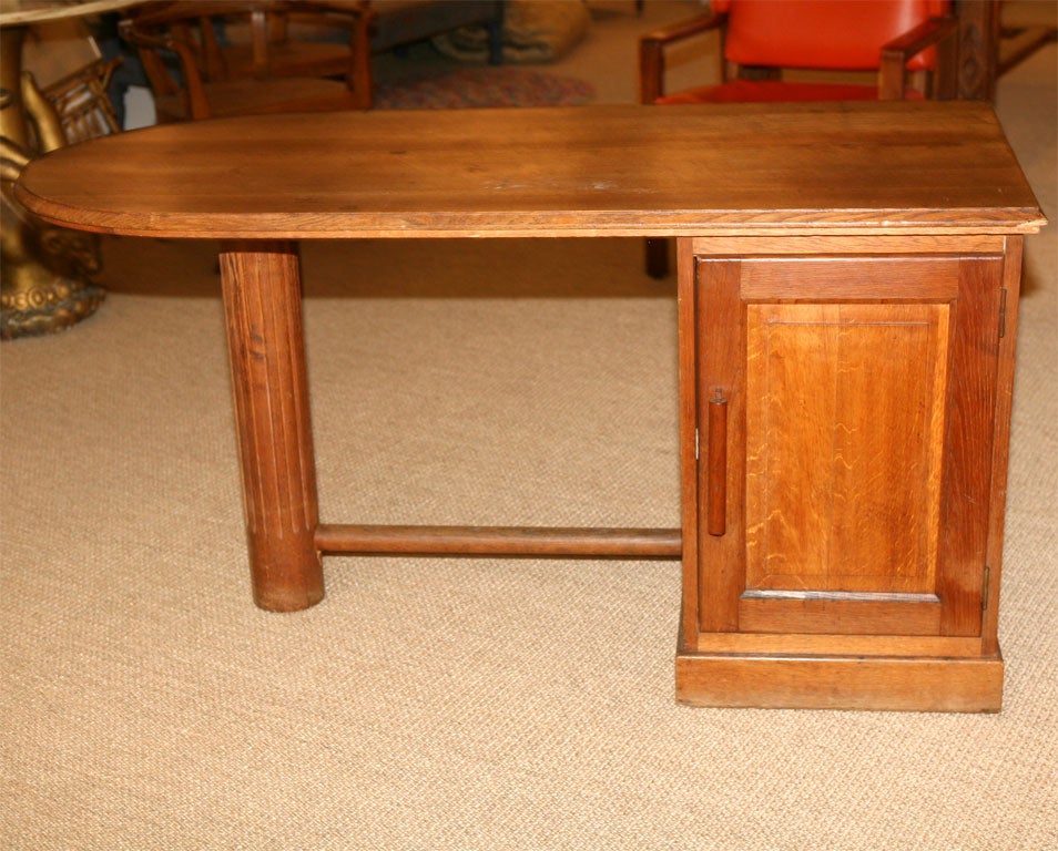 French An Oak Pedestal Desk For Sale