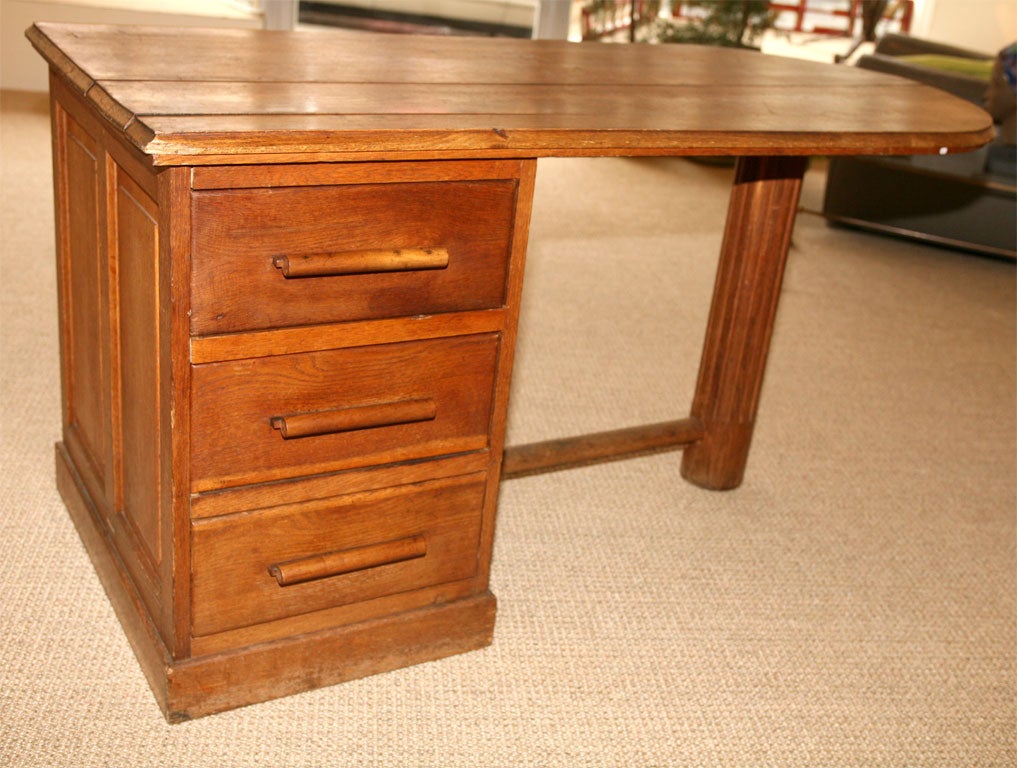 An Oak Pedestal Desk For Sale 4